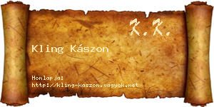 Kling Kászon névjegykártya