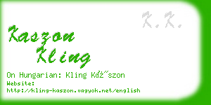 kaszon kling business card